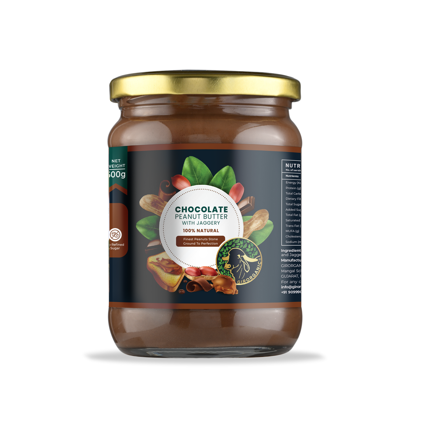 Chocolate Peanut Butter with Jaggery - 500 gram Stone Ground