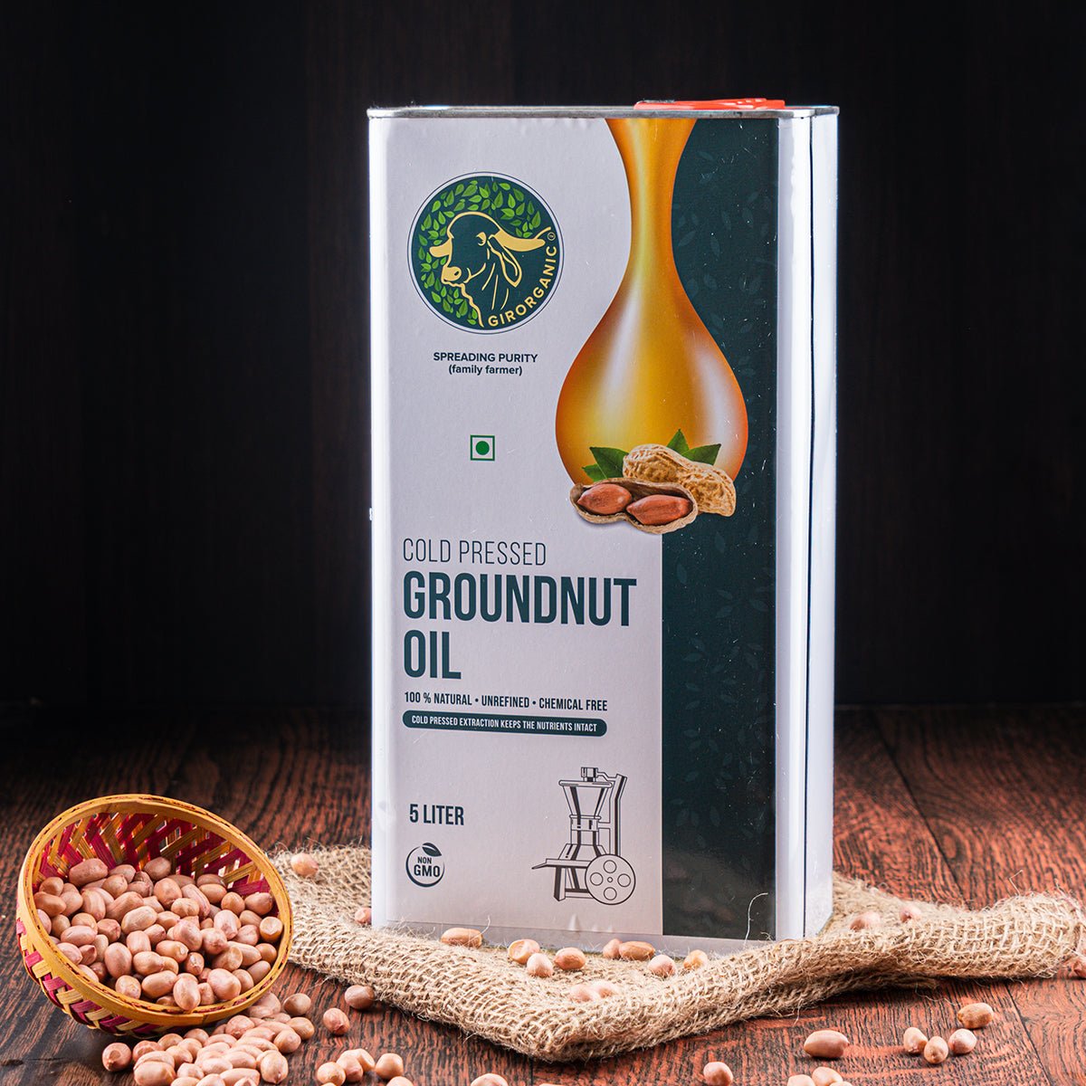 Wood Pressed Groundnut Oil 5L