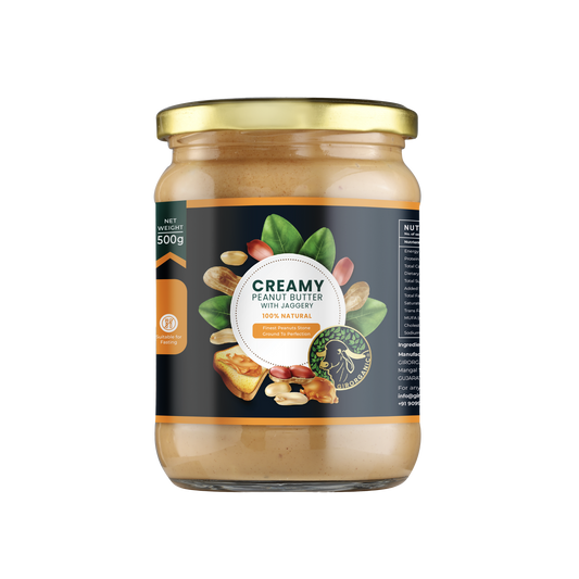 Creamy Peanut Butter with Jaggery - 500 gram Stone Ground