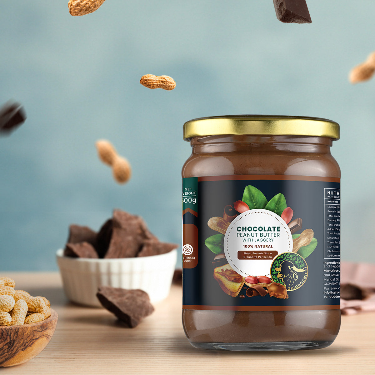 Chocolate Peanut Butter with Jaggery - 500 gram Stone Ground